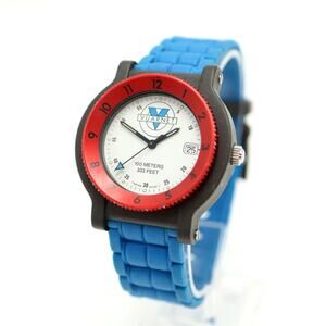 Vintage Vuarnet Swiss Made 38mm Date Watch Fiber Glass Bezel with New Battery